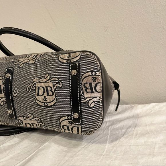 DOONEY & BOURKE Signature Large  Black Grey Dome Satchel Tote Shoulder B… - Picture 8 of 9
